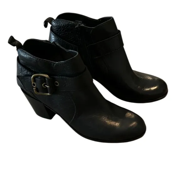 🆕 NWB Nine West Gwen Black Leather Ankle Boots - 8.5