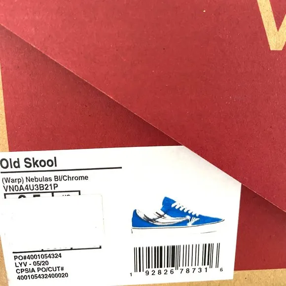 🍃 Sale 🍃 VANS Old Skool Warp Nebulas Blue Suede Women's Size 8 VN0A4U3B21P