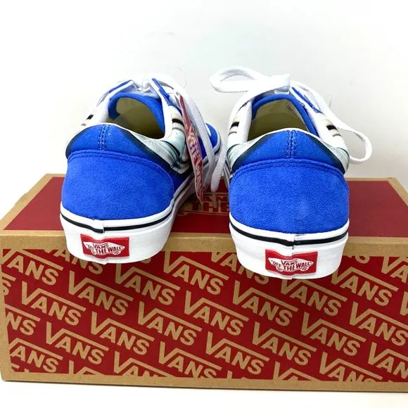 🍃 Sale 🍃 VANS Old Skool Warp Nebulas Blue Suede Women's Size 8 VN0A4U3B21P