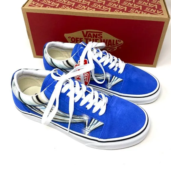 🍃 Sale 🍃 VANS Old Skool Warp Nebulas Blue Suede Women's Size 8 VN0A4U3B21P