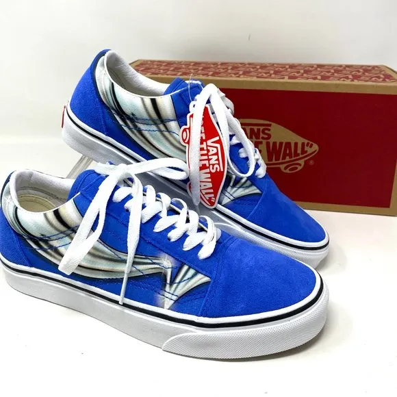 🍃 Sale 🍃 VANS Old Skool Warp Nebulas Blue Suede Women's Size 8 VN0A4U3B21P