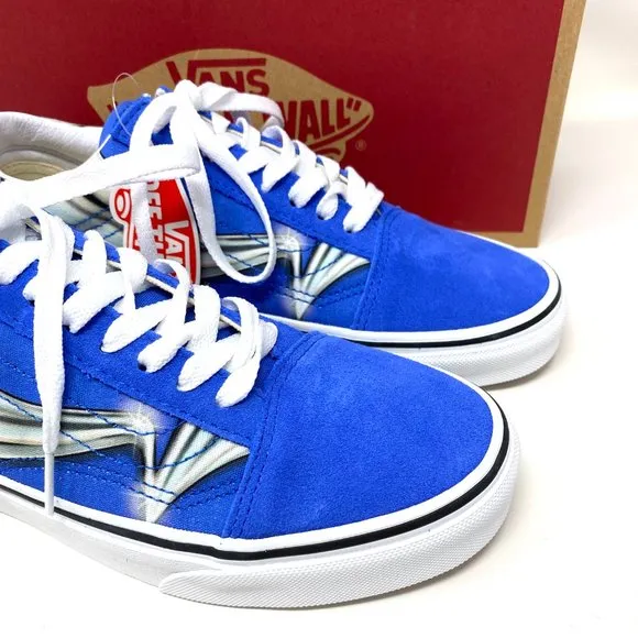 🍃 Sale 🍃 VANS Old Skool Warp Nebulas Blue Suede Women's Size 8 VN0A4U3B21P