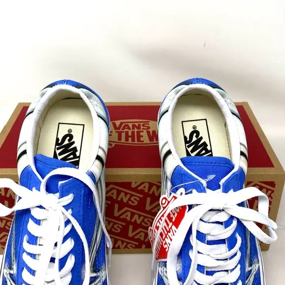 🍃 Sale 🍃 VANS Old Skool Warp Nebulas Blue Suede Women's Size 8 VN0A4U3B21P
