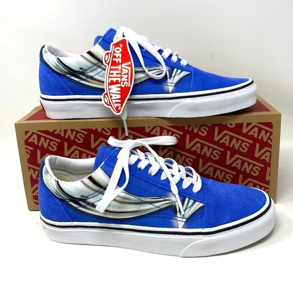 🍃 Sale 🍃 VANS Old Skool Warp Nebulas Blue Suede Women's Size 8 VN0A4U3B21P