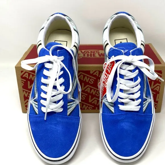 🍃 Sale 🍃 VANS Old Skool Warp Nebulas Blue Suede Women's Size 8 VN0A4U3B21P