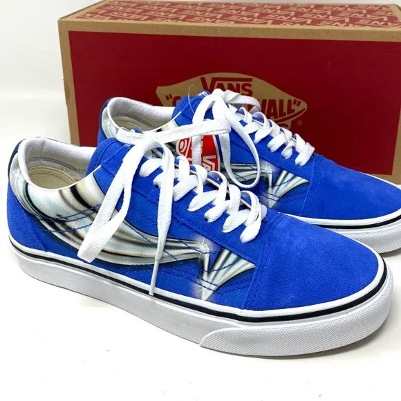 🍃 Sale 🍃 VANS Old Skool Warp Nebulas Blue Suede Women's Size 8 VN0A4U3B21P