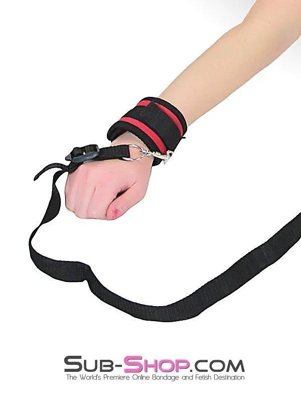 0967M      Red & Black BedBound SecureFit BDSM Wrist and Ankles Restraint System