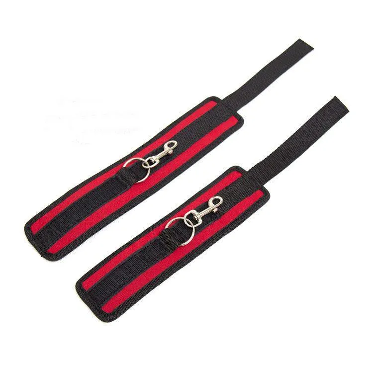 0967M      Red & Black BedBound SecureFit BDSM Wrist and Ankles Restraint System