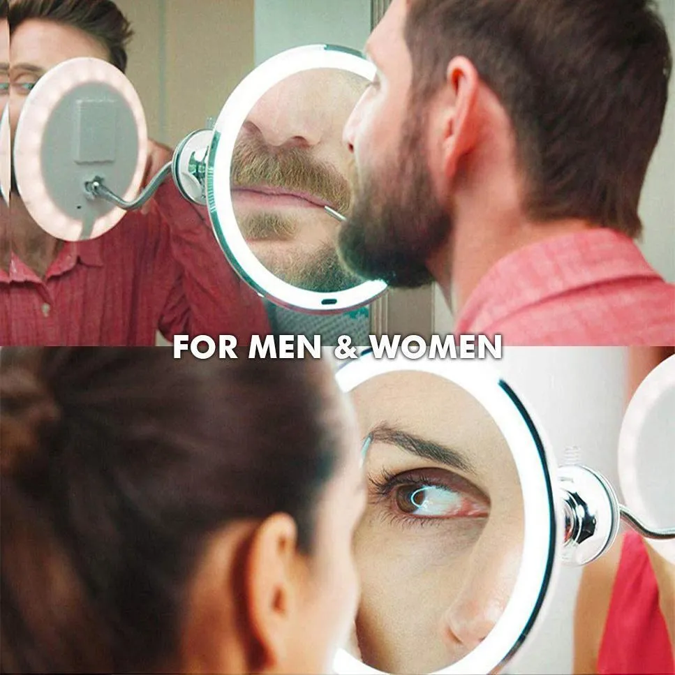 10x Zoom LED Makeup Mirror