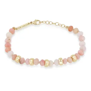 14k Gold & Faceted Pink Opal Rondelle Bead Bracelet