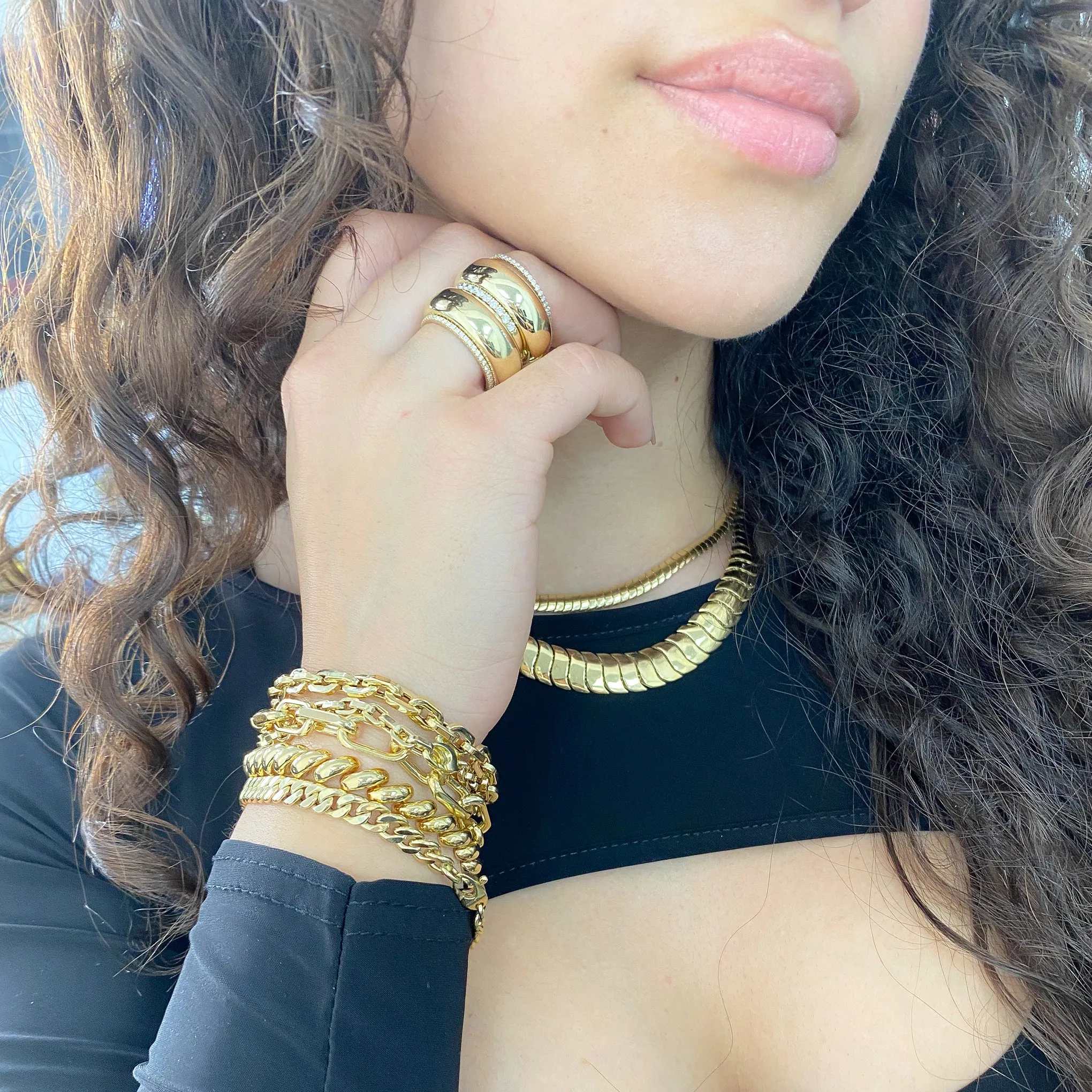 14K Gold Cobra Chain Necklace