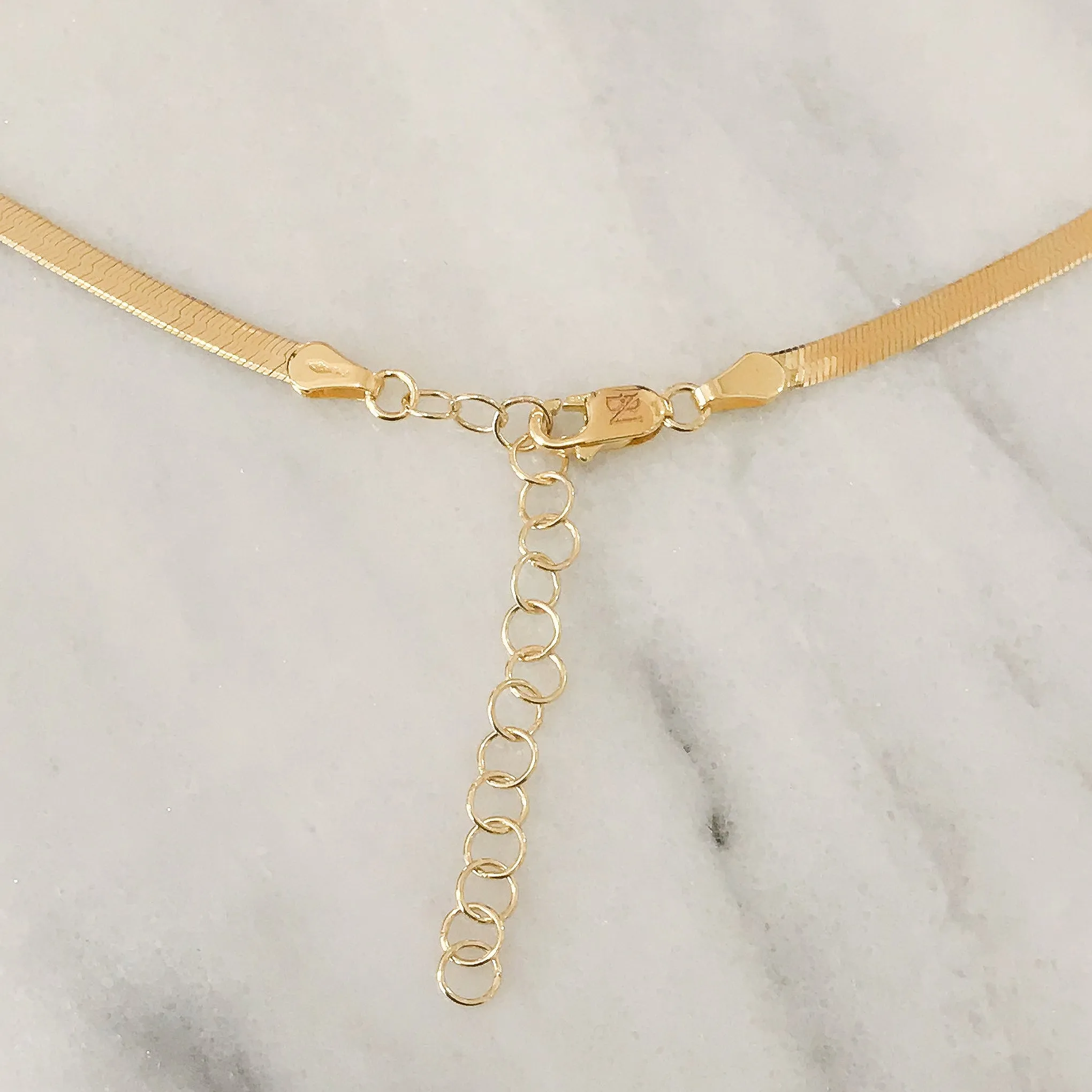 14K Gold Herringbone Chain Necklace ~ 2.3mm Width