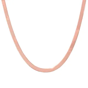 14K Gold Herringbone Chain Necklace ~ 4mm Width