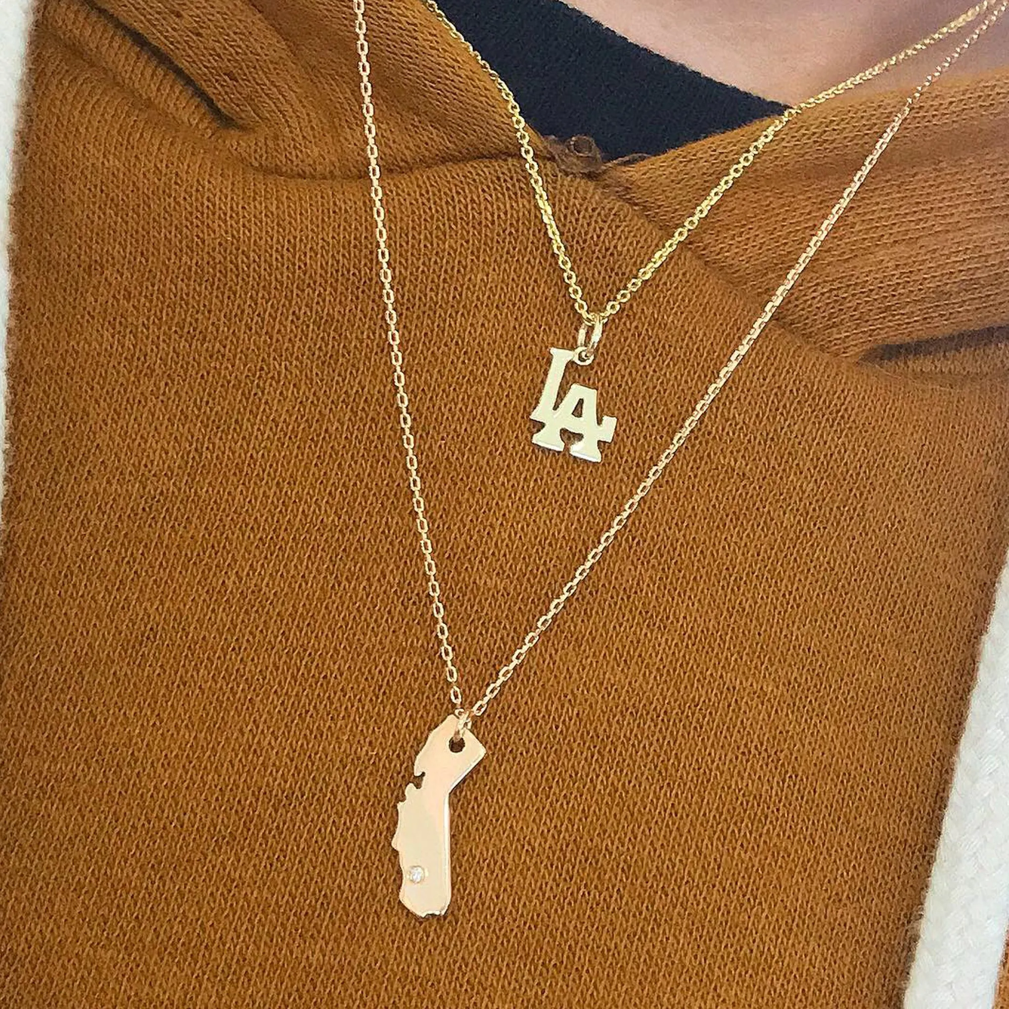 14K Gold LA Logo Necklace