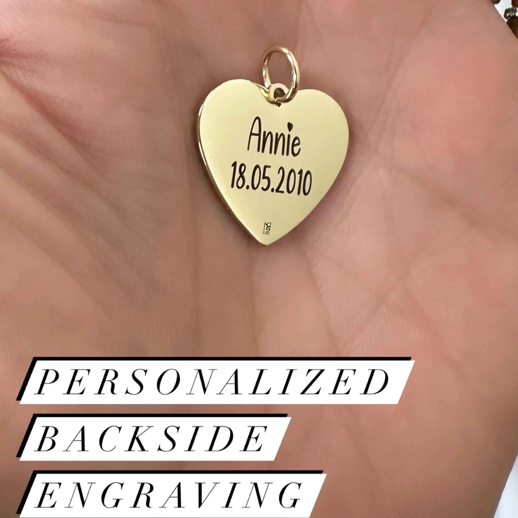 14K Gold Pavé Diamond Initial Fluted Heart Medallion Necklace, Medium Size