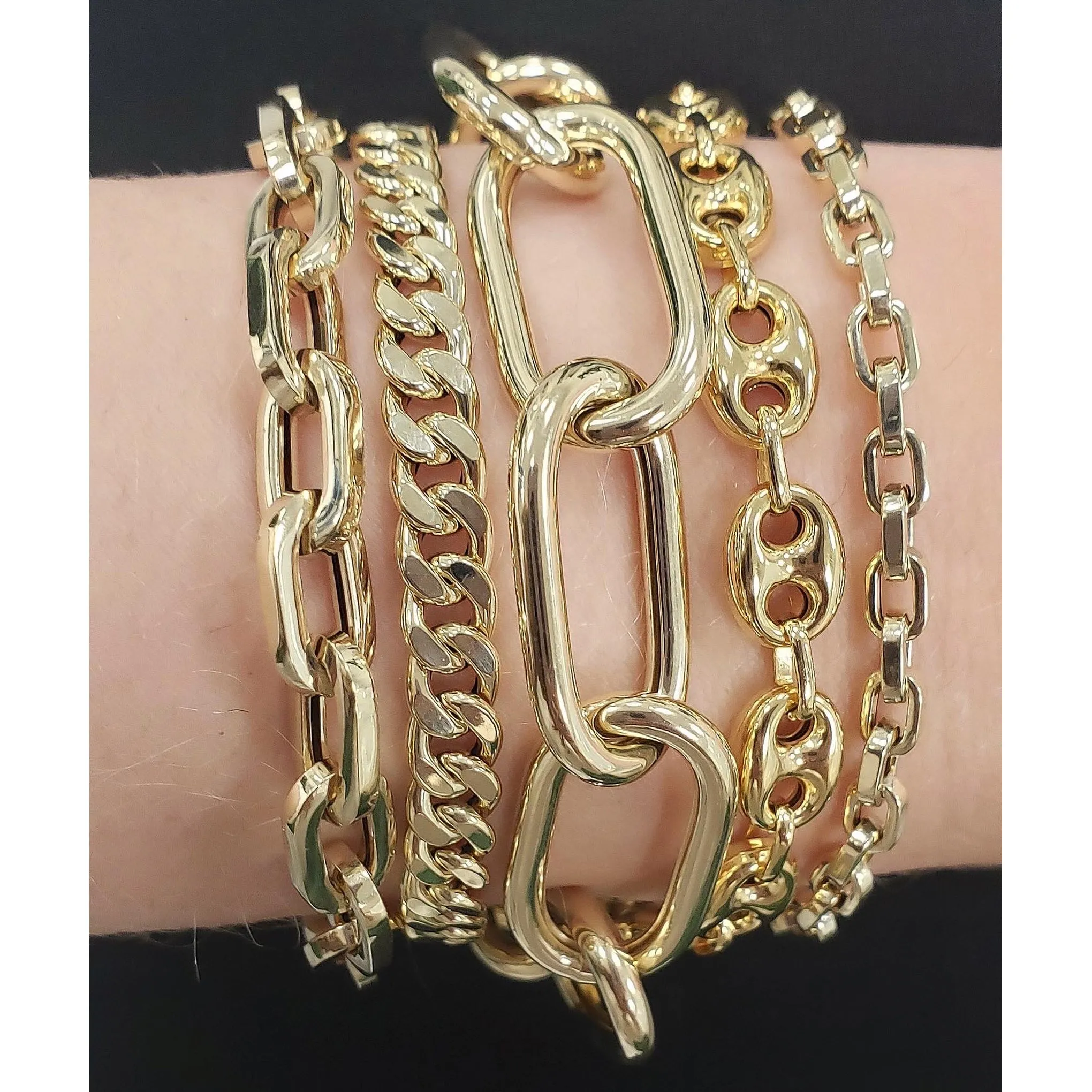 14K Gold Thick Oval Link Bracelet ~ XXL Links