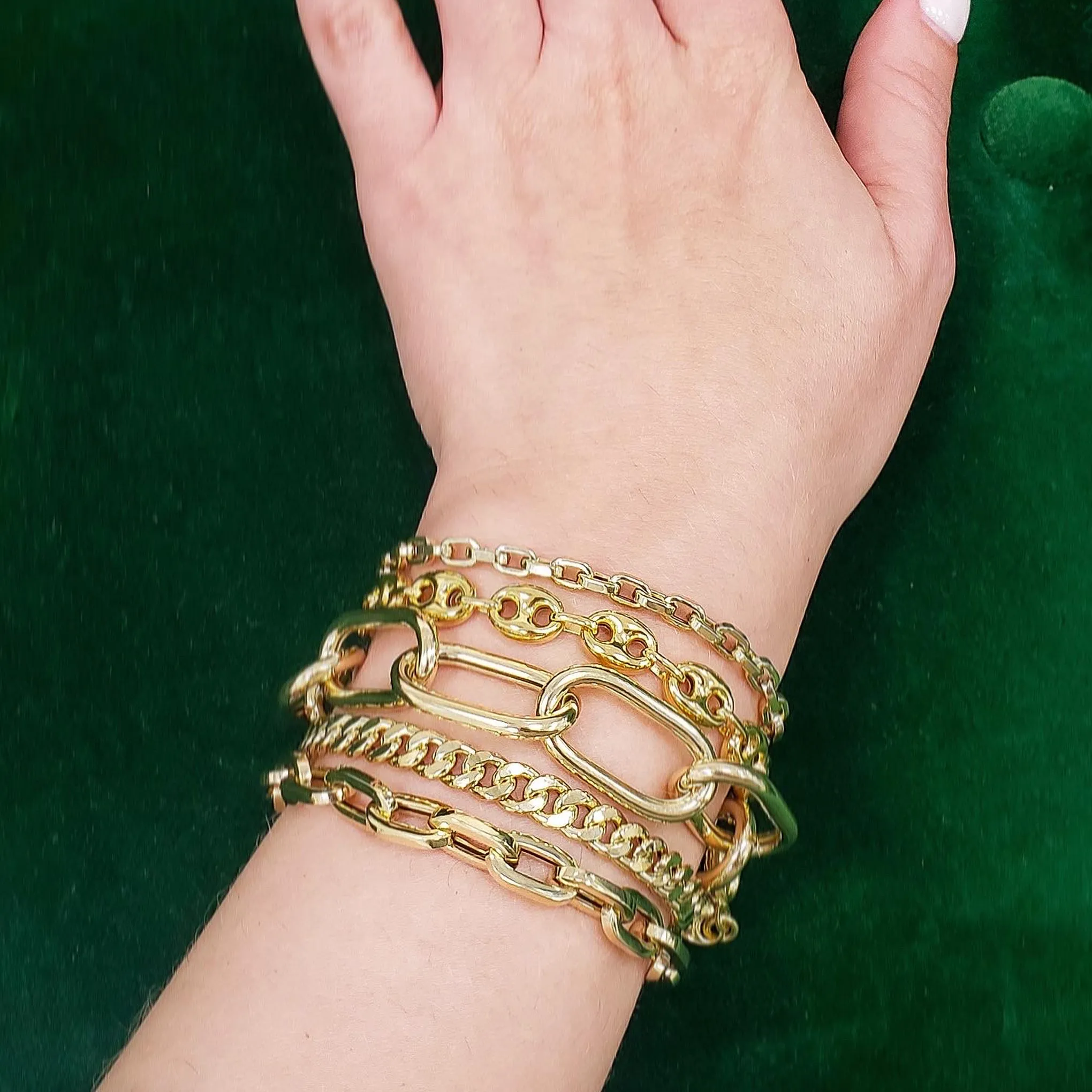 14K Gold Thick Oval Link Bracelet ~ XXL Links