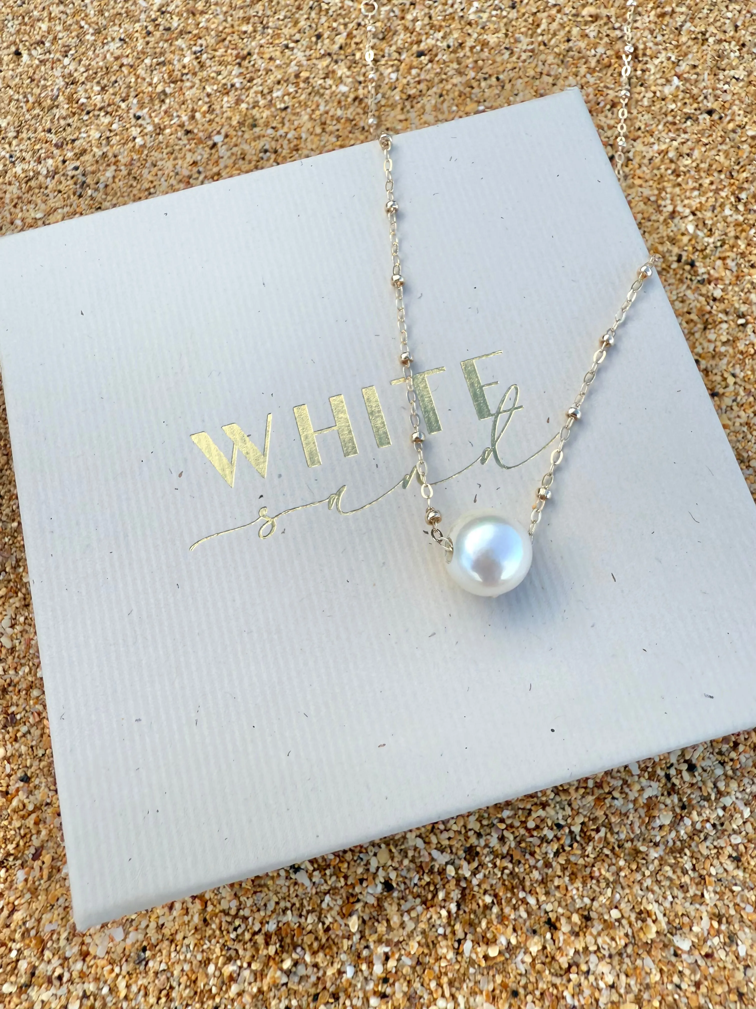 14K Gold White Edison Pearl 18" Necklace