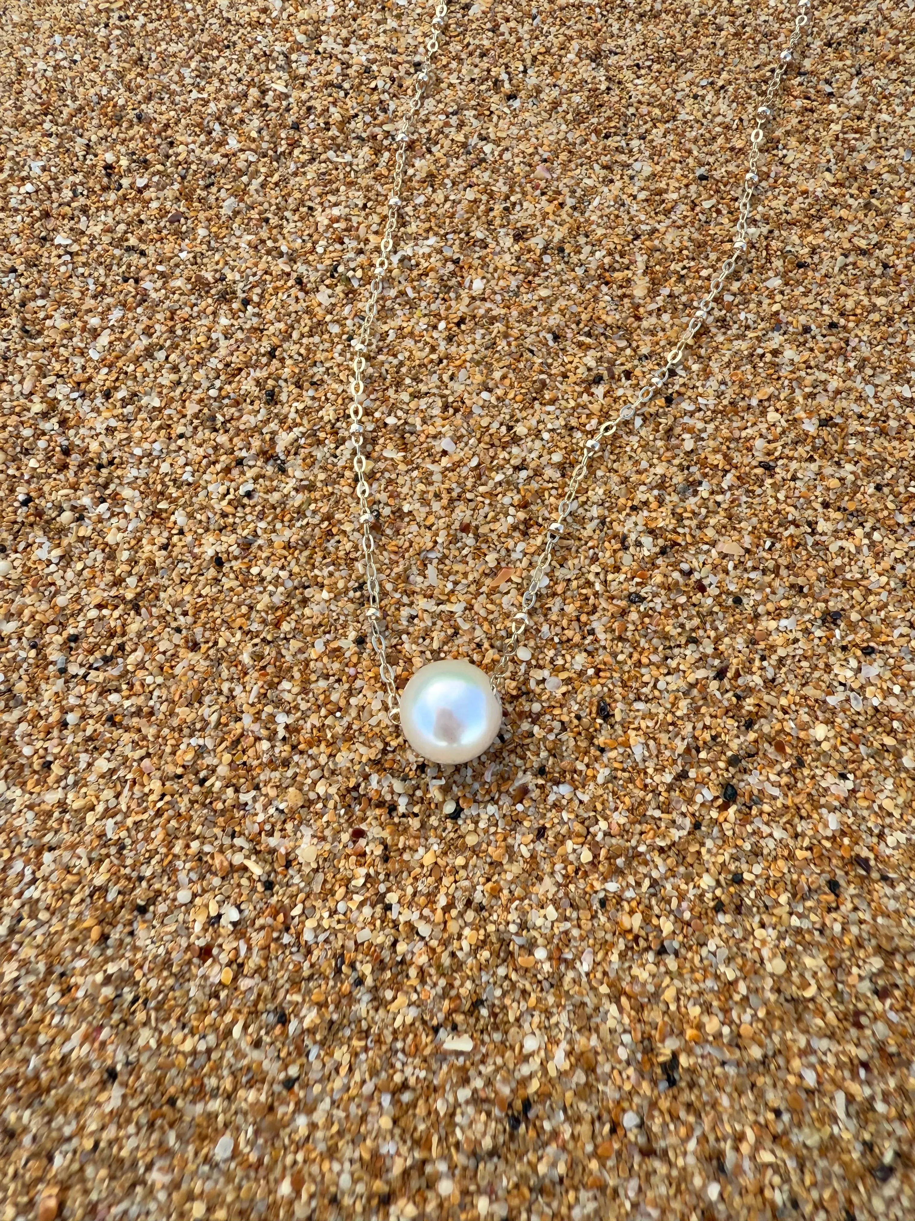 14K Gold White Edison Pearl 18" Necklace