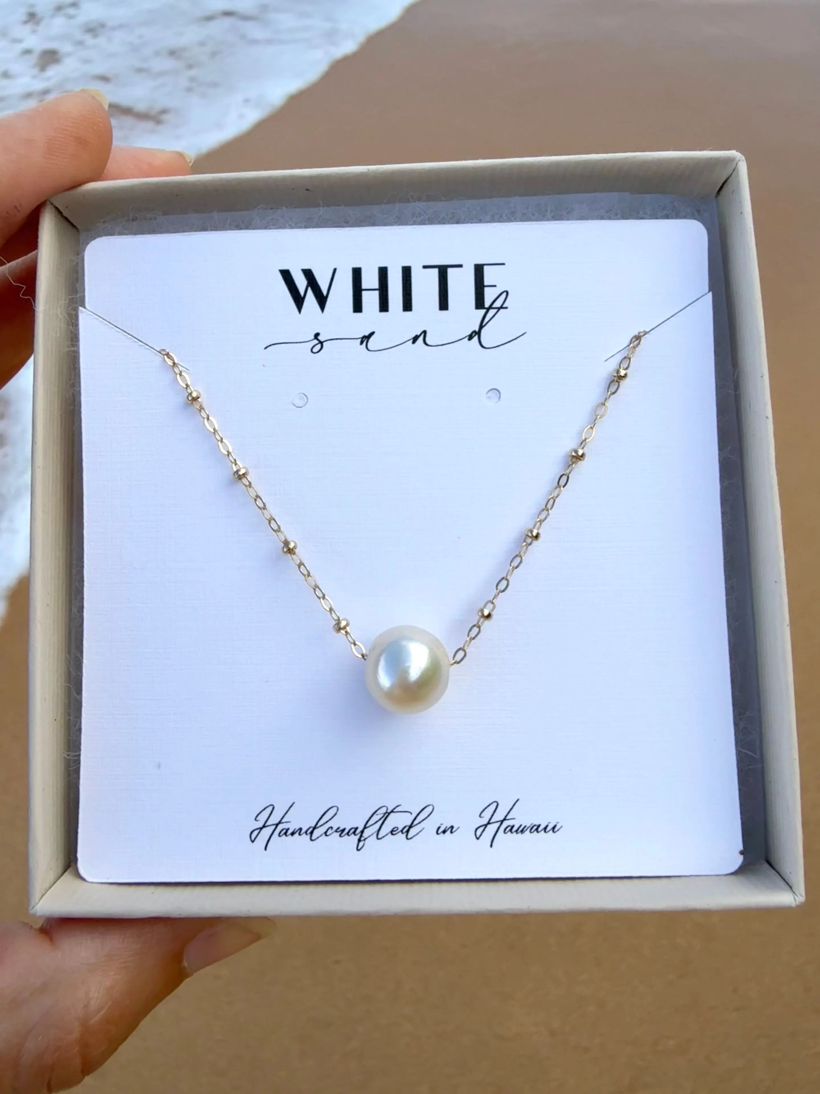 14K Gold White Edison Pearl 18" Necklace