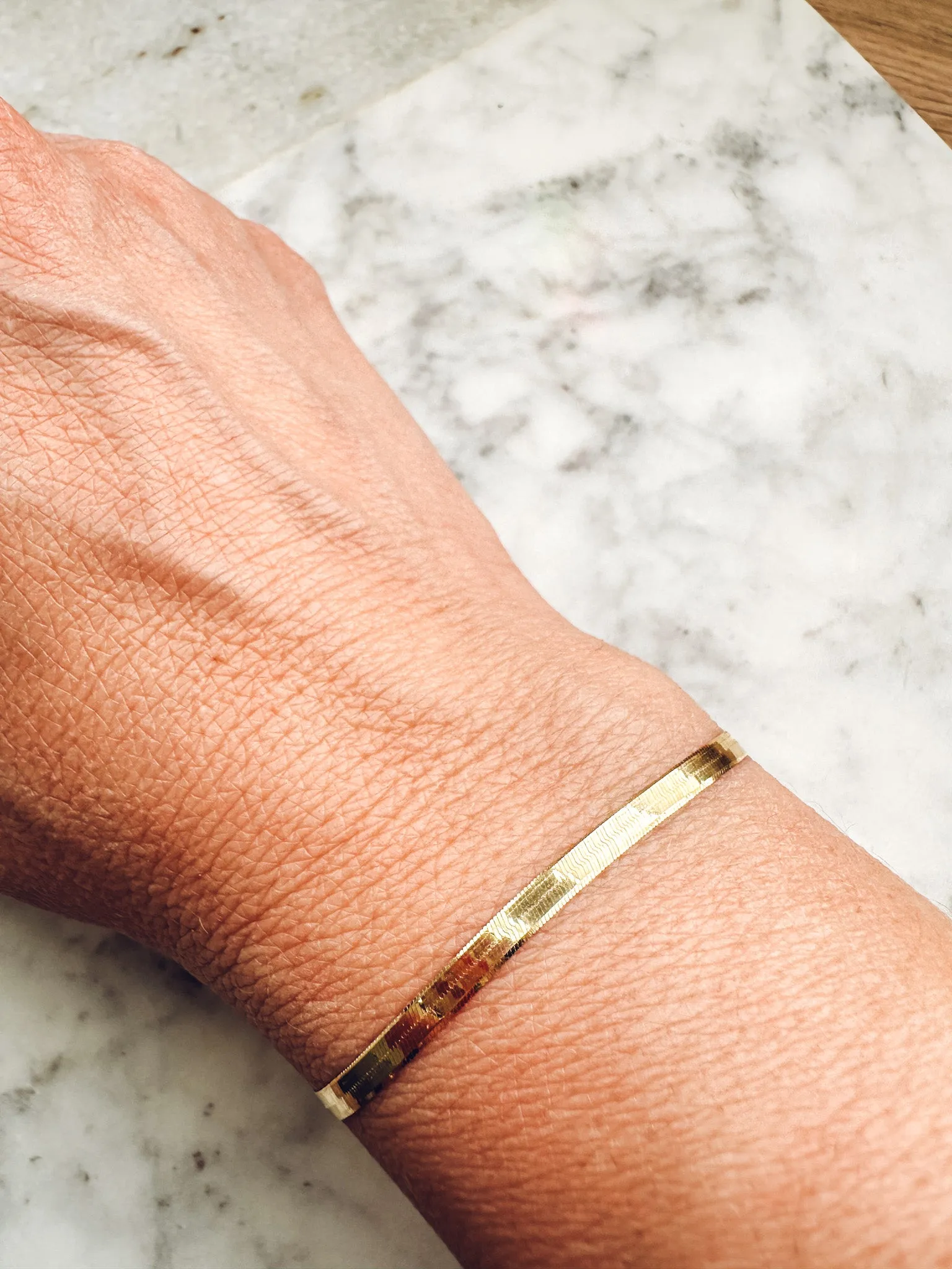 14K Herringbone Bracelet