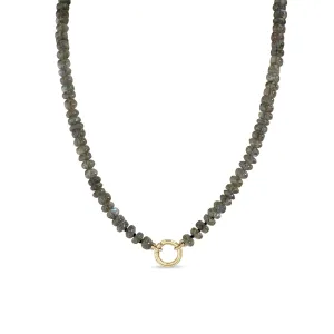 14k Labradorite Rondelle Bead Round Enhancer Necklace
