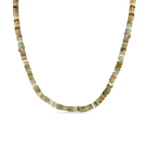 14k Mixed Neutral Gemstone Rondelle Bead Necklace