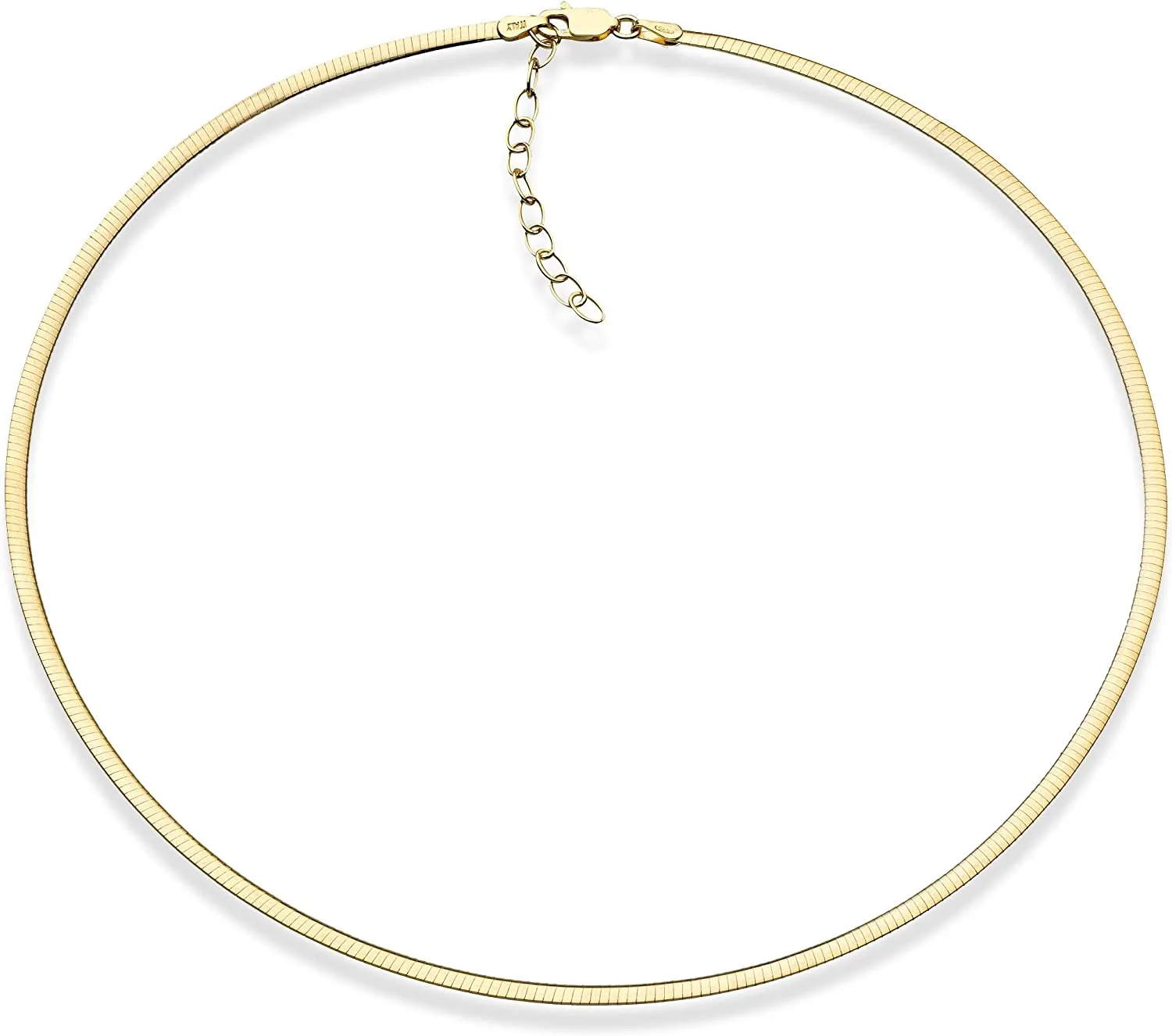 18K Gold Over Silver Omega Link Chain
