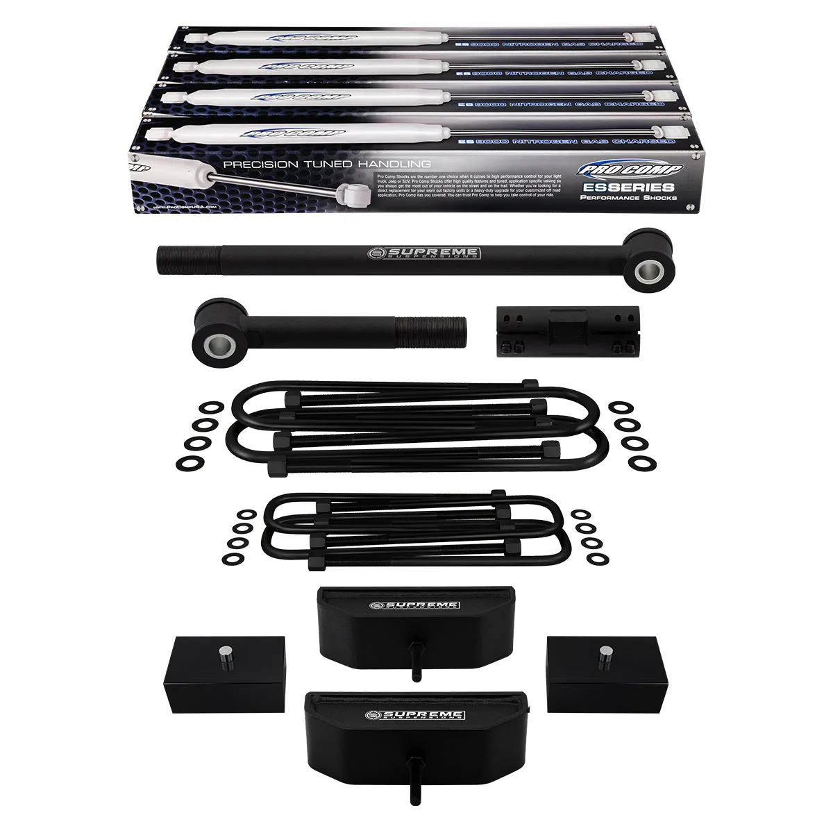 1999-2004 Ford F250 Super Duty Full Suspension Lift Kit with Adjustable Track Bar and ProComp Shocks 4WD 4x4