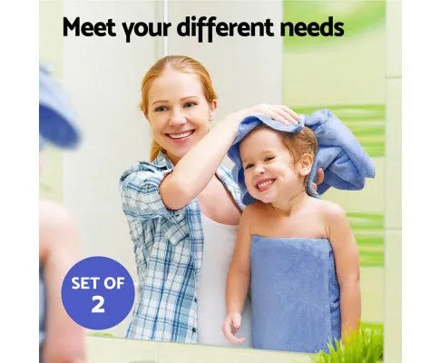 2 Pack Bath Sheets Set Cotton Extra Large Towel Blue
