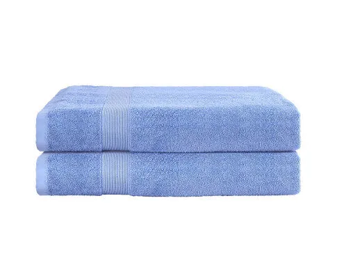 2 Pack Bath Sheets Set Cotton Extra Large Towel Blue