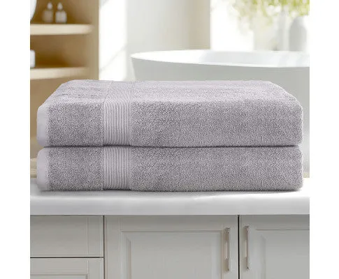 2 Pack Bath Sheets Set Cotton Extra Large Towel Grey