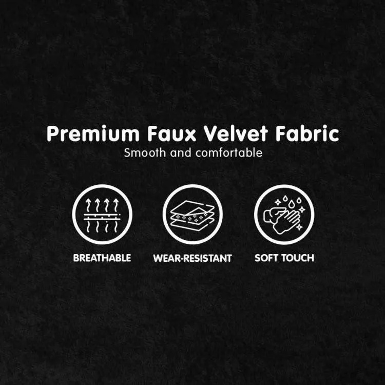 2-SEATER ADJUSTABLE SOFA BED LOUNGE FAUX VELVET FABRIC - BLACK