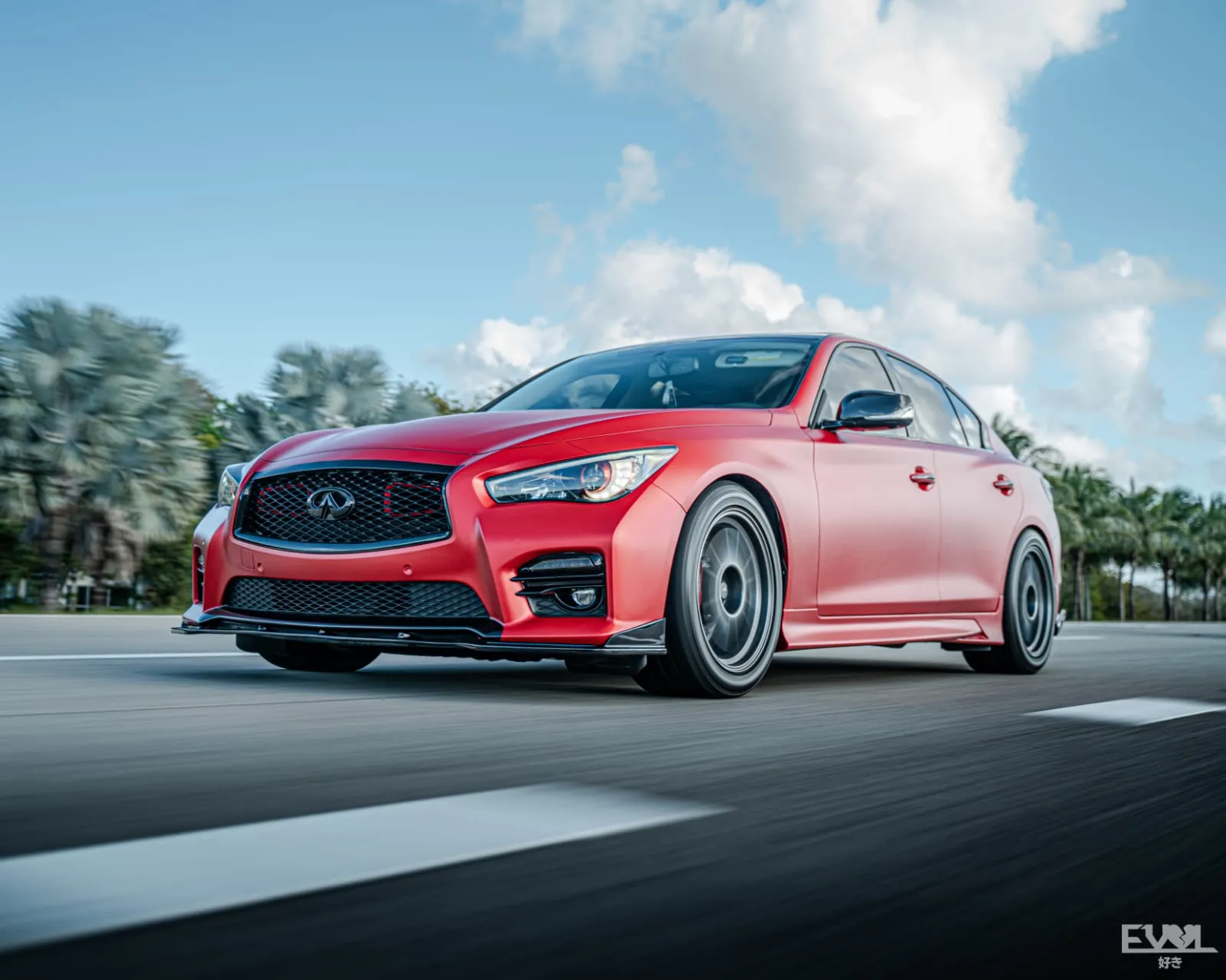 2016-2020  Infiniti Q50 Red Sport BIG MOUTH Ram Air Intake Snorkel