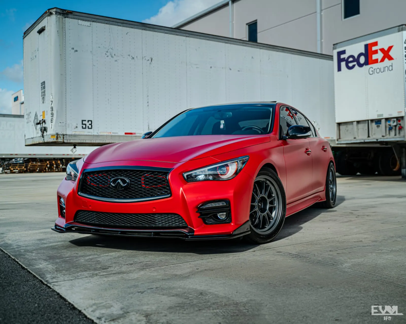 2016-2020  Infiniti Q50 Red Sport BIG MOUTH Ram Air Intake Snorkel
