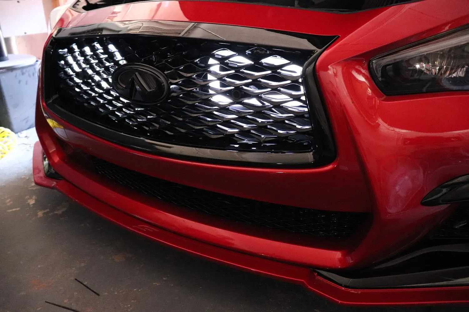 2016-2020  Infiniti Q60 Red Sport BIG MOUTH "LIT KIT" Ram Air Intake Snorkels