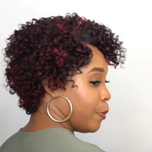2021 New Fashion Natural Curly Pixie Cut Wig