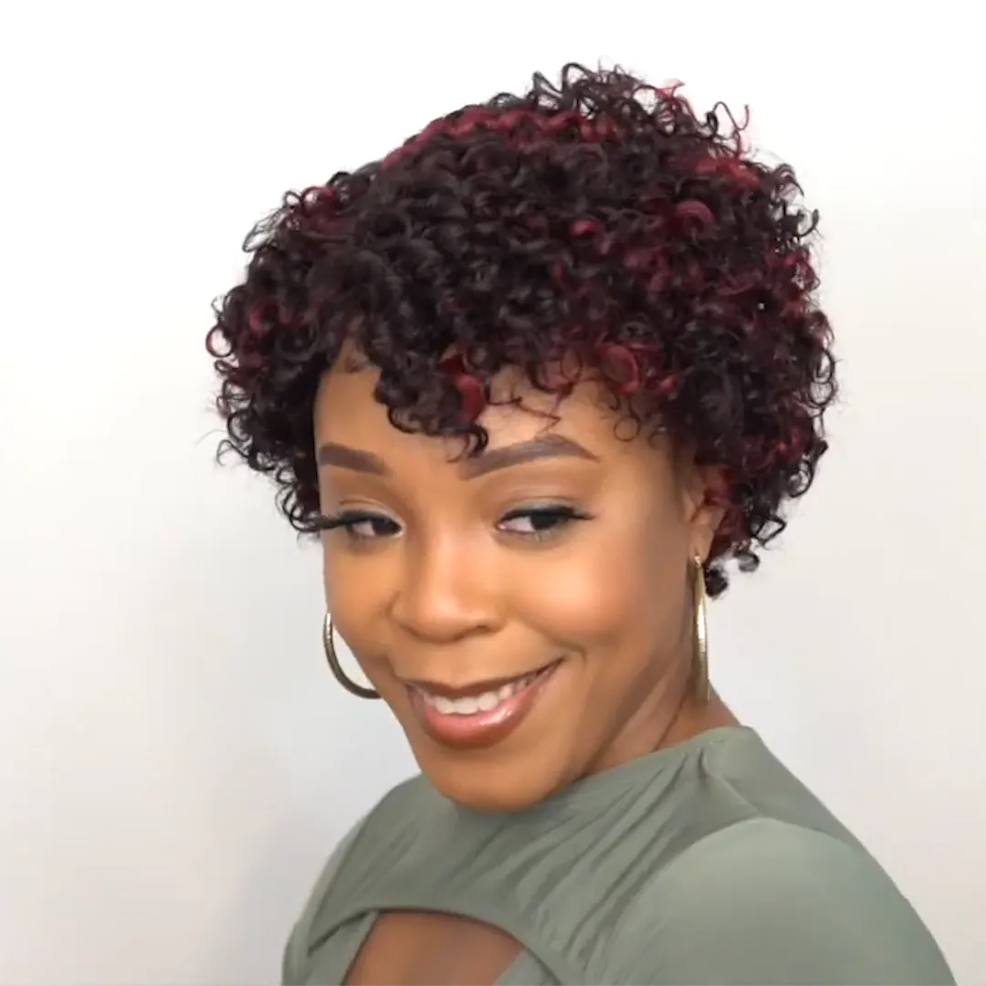 2021 New Fashion Natural Curly Pixie Cut Wig