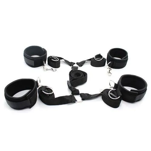 2231M      Bed Bindings Bondage Padded Wrist & Ankle Cuffs and Bed Straps Starter Kit