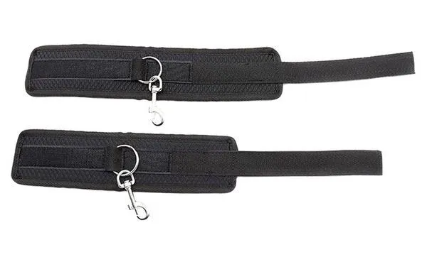 2389M      My Pleasure Wrist and Ankle Cuffs with 4 Tie Down Tether Straps Set