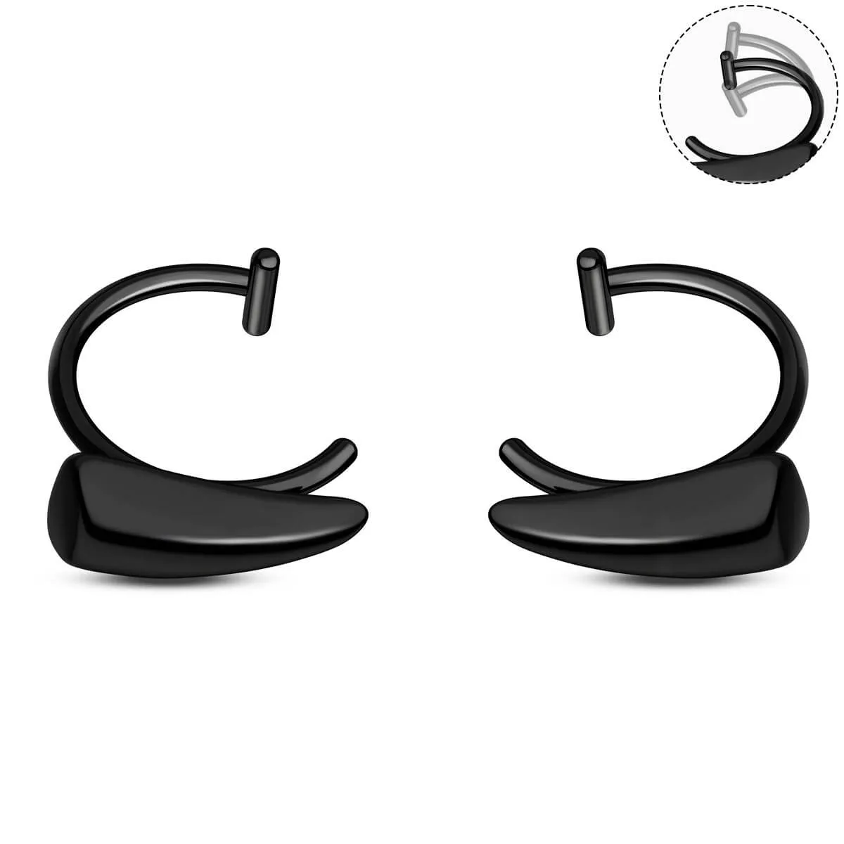 2Pcs 316L Stainless Steel Fake Lip Ring