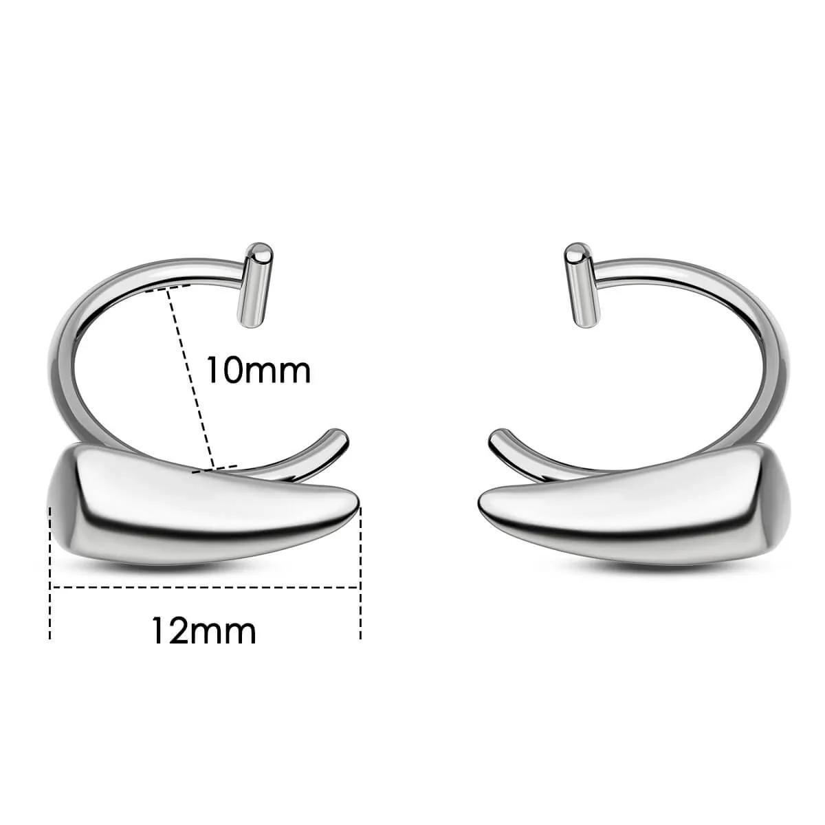 2Pcs 316L Stainless Steel Fake Lip Ring