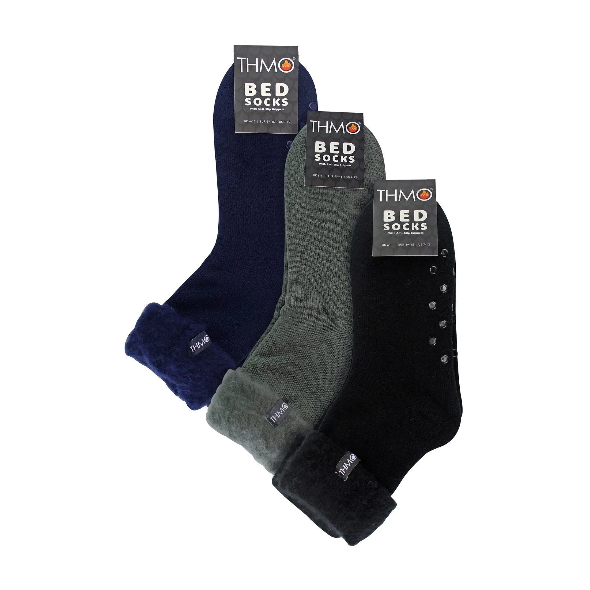 3 Pack Mens Soft Fleece Lined Slipper Bed Socks