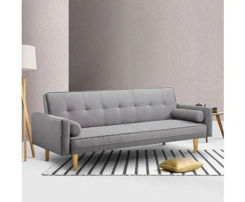 3 Seater Fabric Lounge Chair - Grey