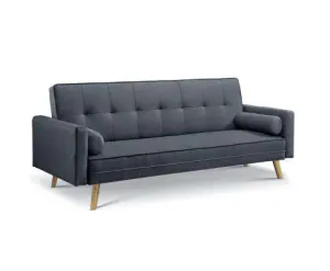 3 Seater Fabric Sofa Bed - Charcoal