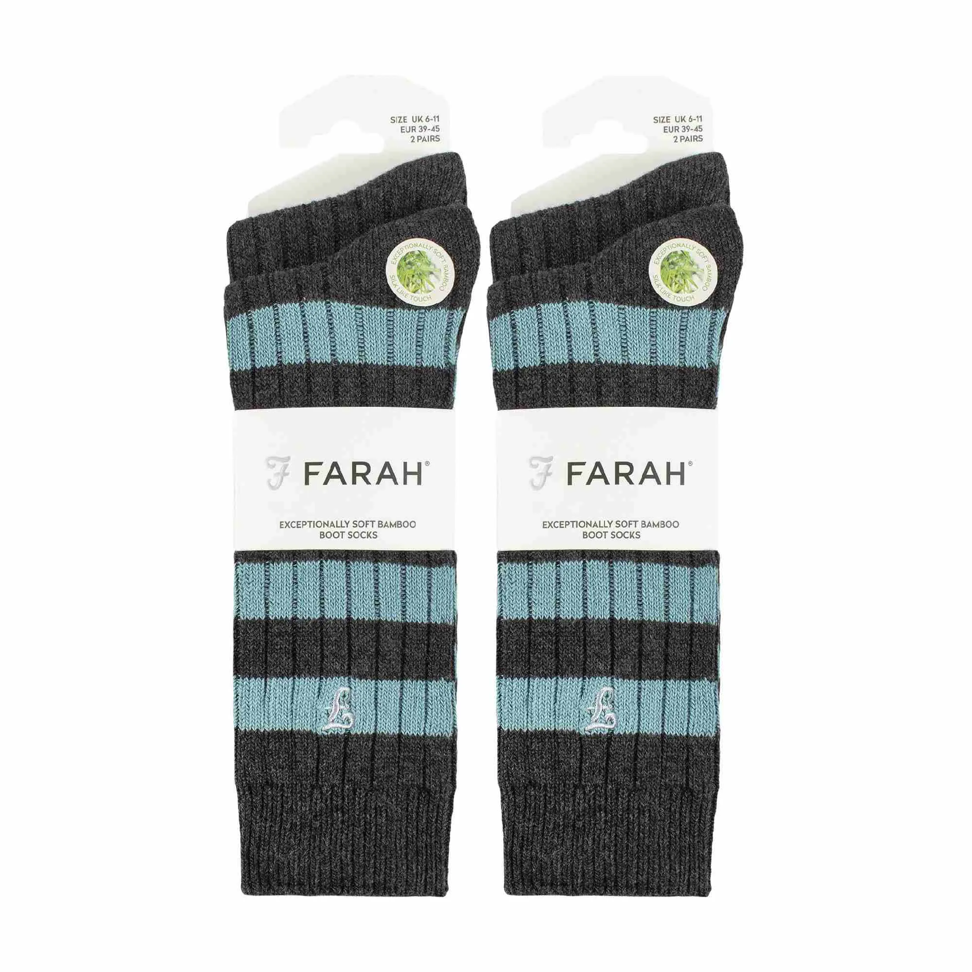4 Pack Mens Soft Breathable Bamboo Striped Boot Socks