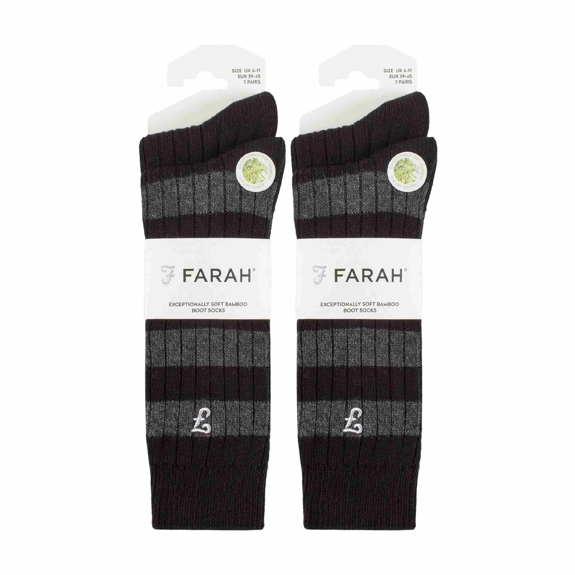 4 Pack Mens Soft Breathable Bamboo Striped Boot Socks
