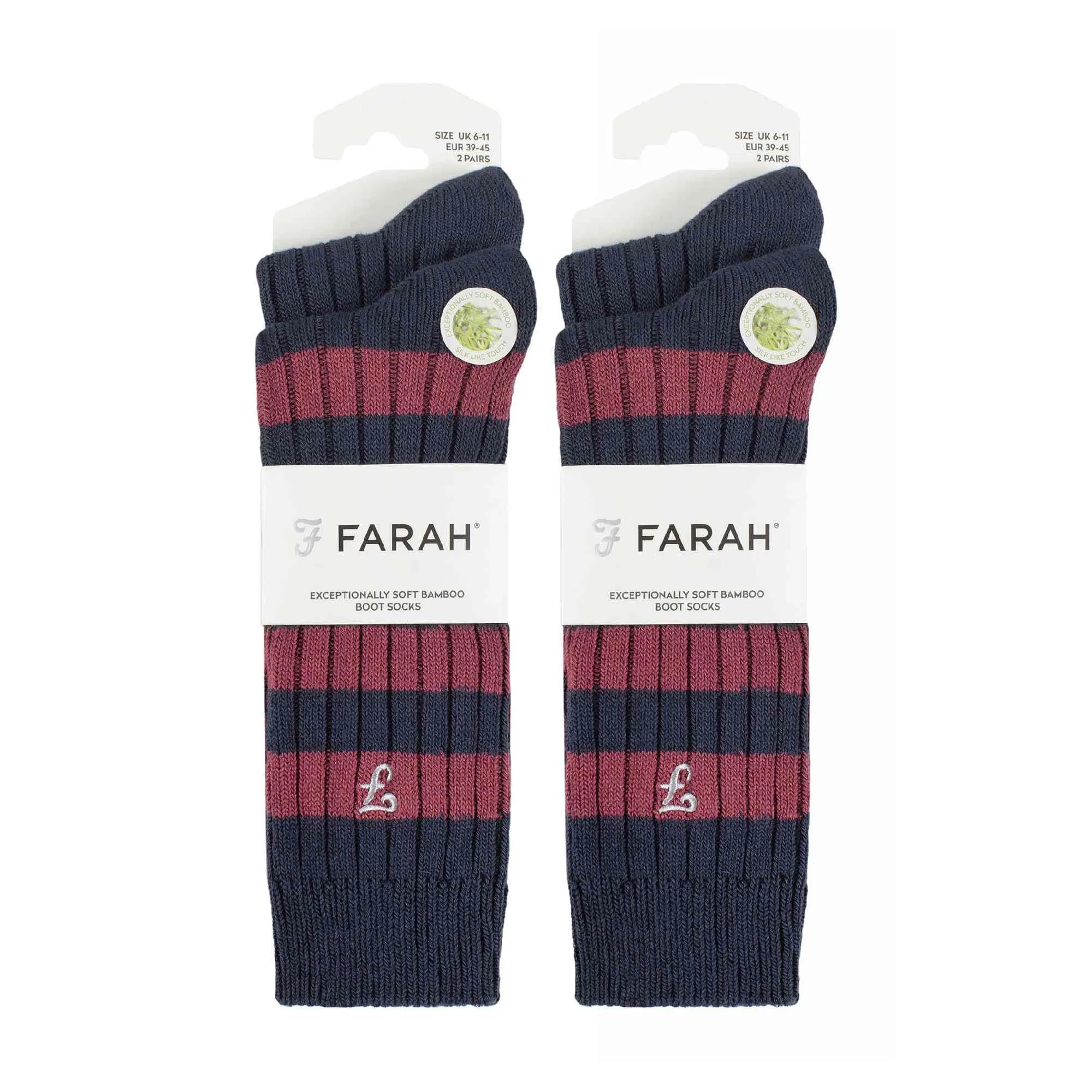4 Pack Mens Soft Breathable Bamboo Striped Boot Socks