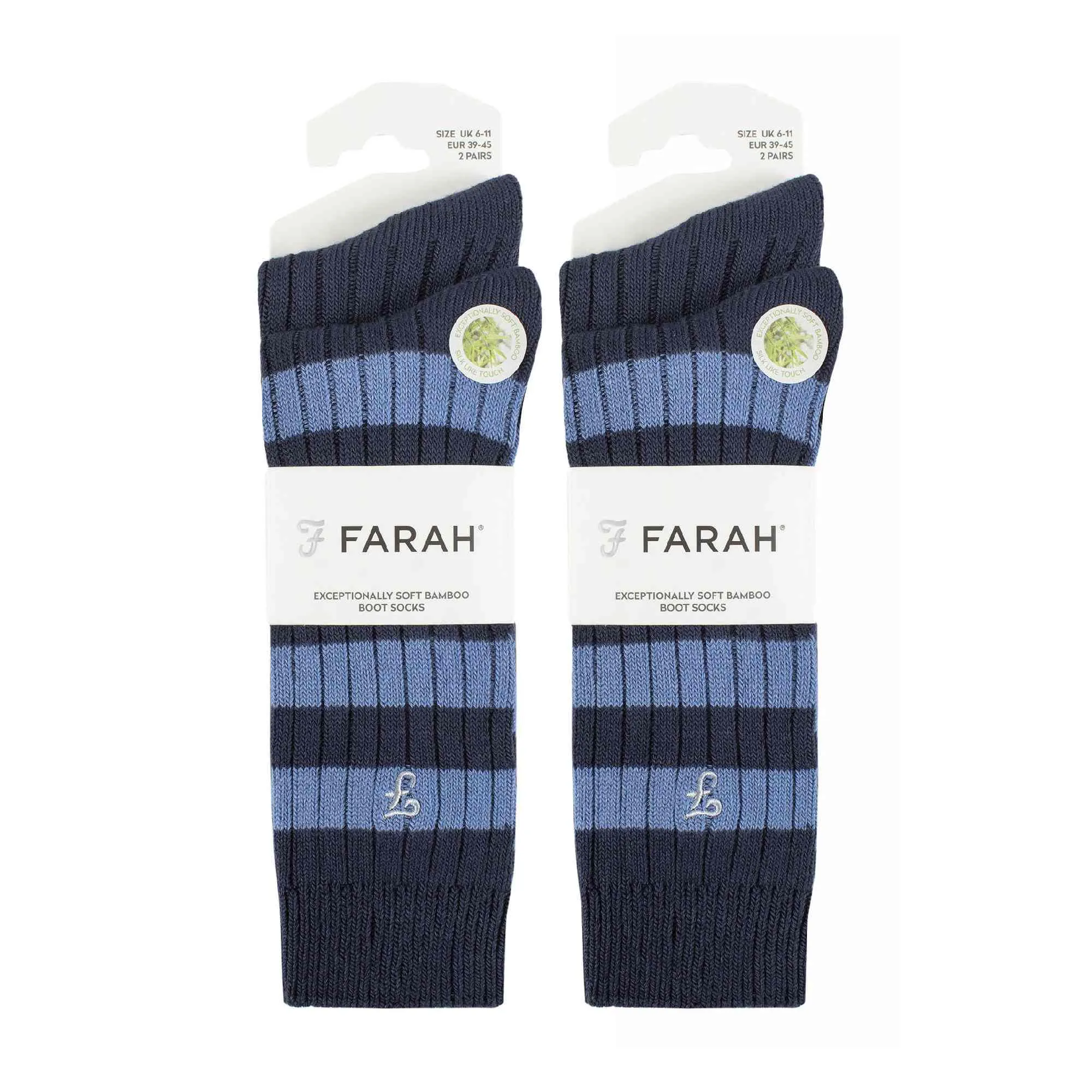 4 Pack Mens Soft Breathable Bamboo Striped Boot Socks