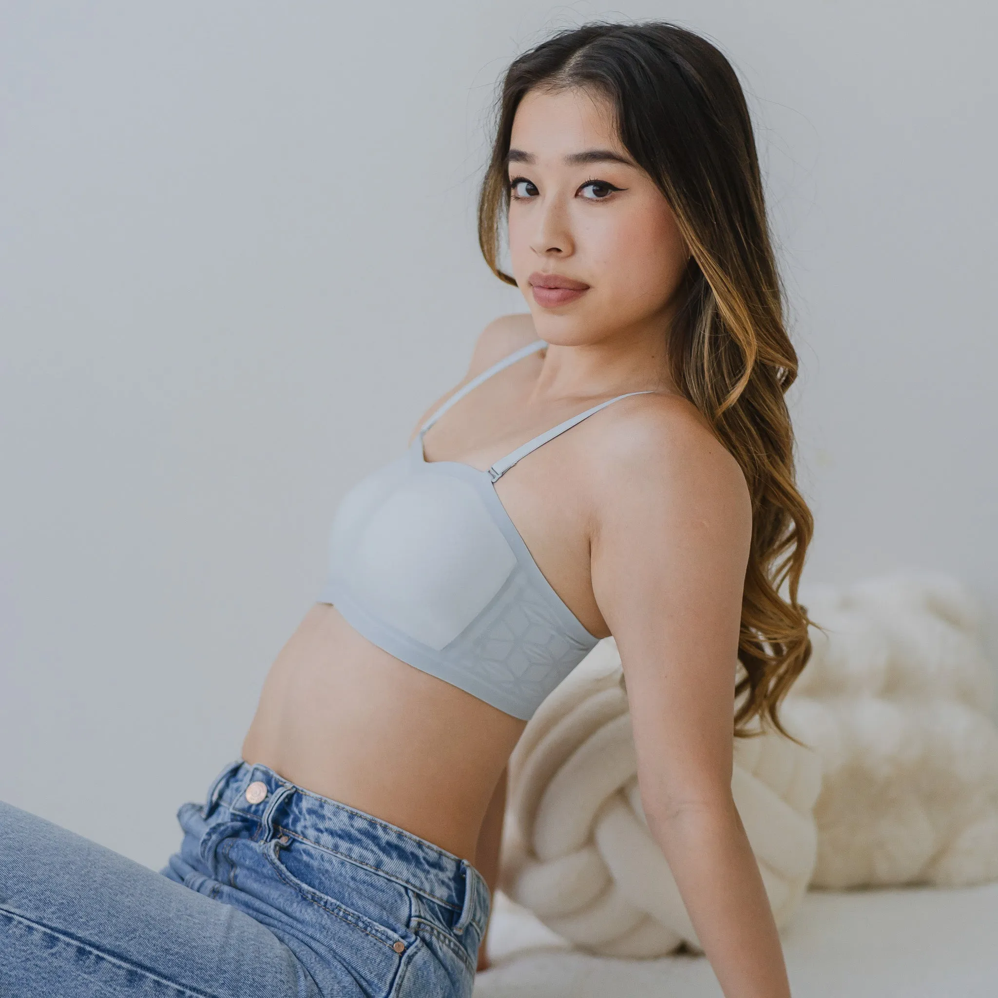 5D Ultra-Ventilation Lightweight Wireless Bandeau (In-built Padding) in Pearl Ice (Size S Only)